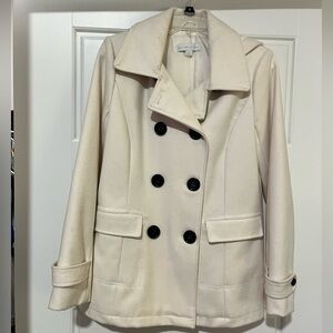 New York & Company Hooded Button Coat